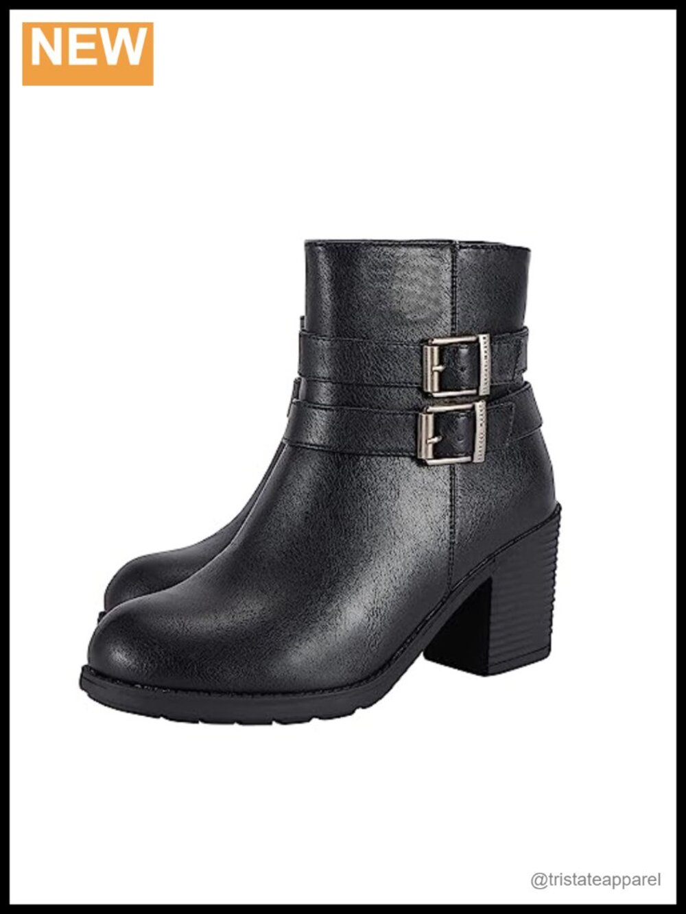 Faux Leather Ankle Boots with Side Zipper Motorcycle Riding Combat Boots with